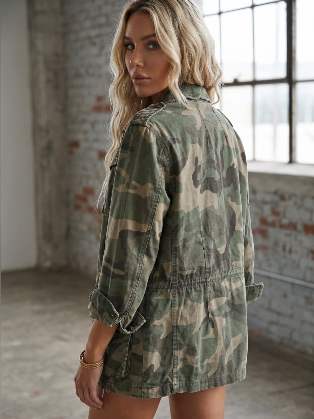 Free People Not Your Brother’s Surplus Camo Camouflage Cargo Military Jacket - Picture 4 of 12